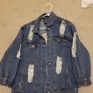 Denim ripped jacket
